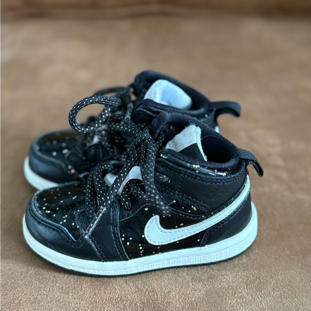 Air Jordan 1  size 6c Black Glitter air Jordans